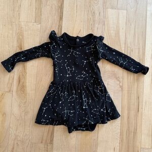 Kyte BABY Midnight Constellation 3-6 month bodysuit twirl dress